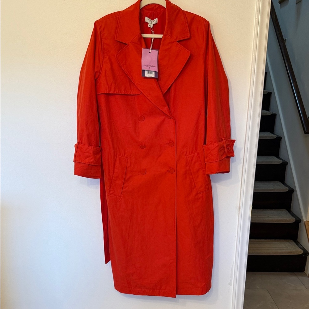 Elegant Red Trench Coat